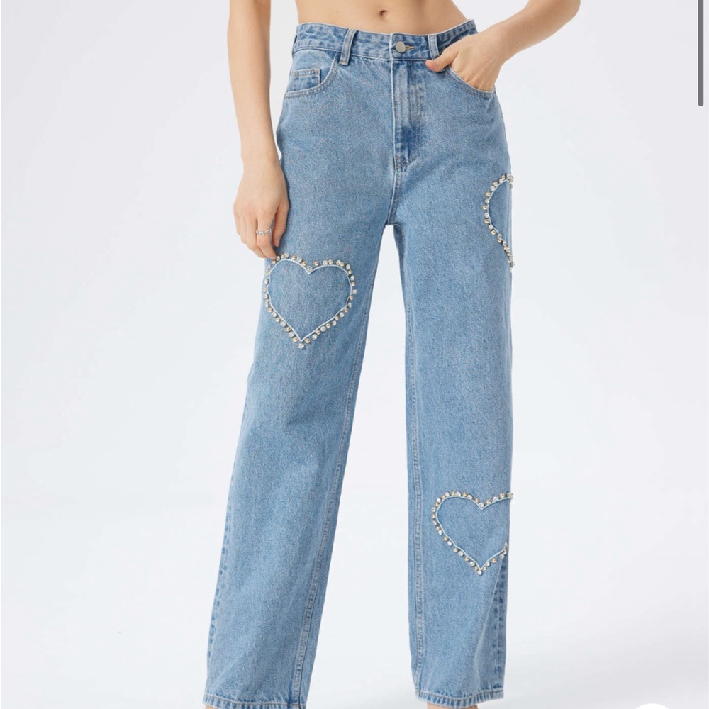 NWT Cider Blue Heart-Embellished Women's Jeans